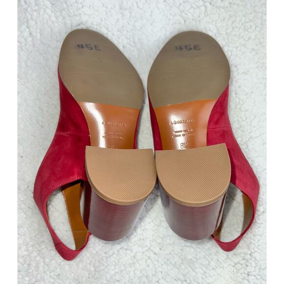 Aquatalia Chunky Heel Suede Mary Janes - maroon - size 8.5 - L1 - Picture 7 of 10